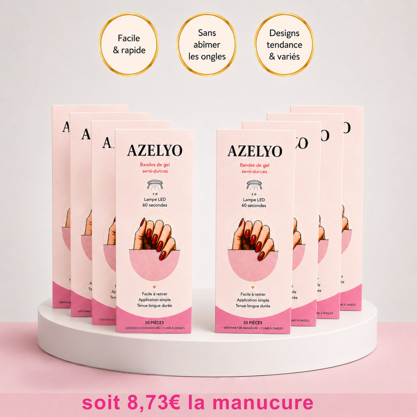 Kit Ongles UV Azelyo – 8 Designs